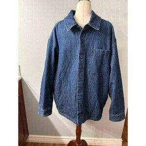 Woolrich 100% Cotton Denim Shacket Buffalo Plaid Flannel Lined NWT Large